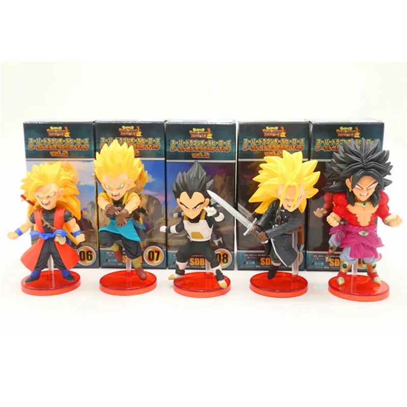 5 шт./компл. одна штука WCF роль коллекции Broli Vegeta Son Gohan ПВХ фигурка Коллекционная