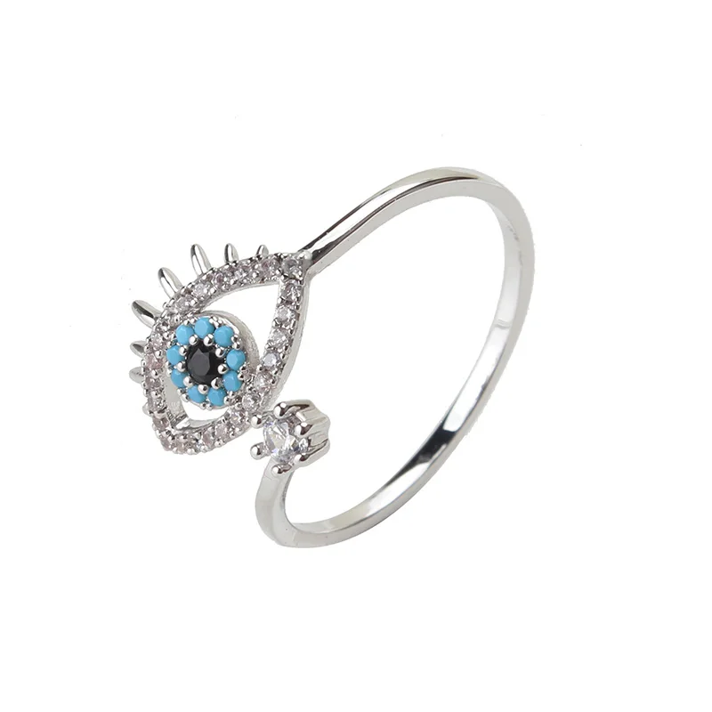 Открытые Кольца Lucky Eye медное кольцо с микрозакрепкой из кубического циркония