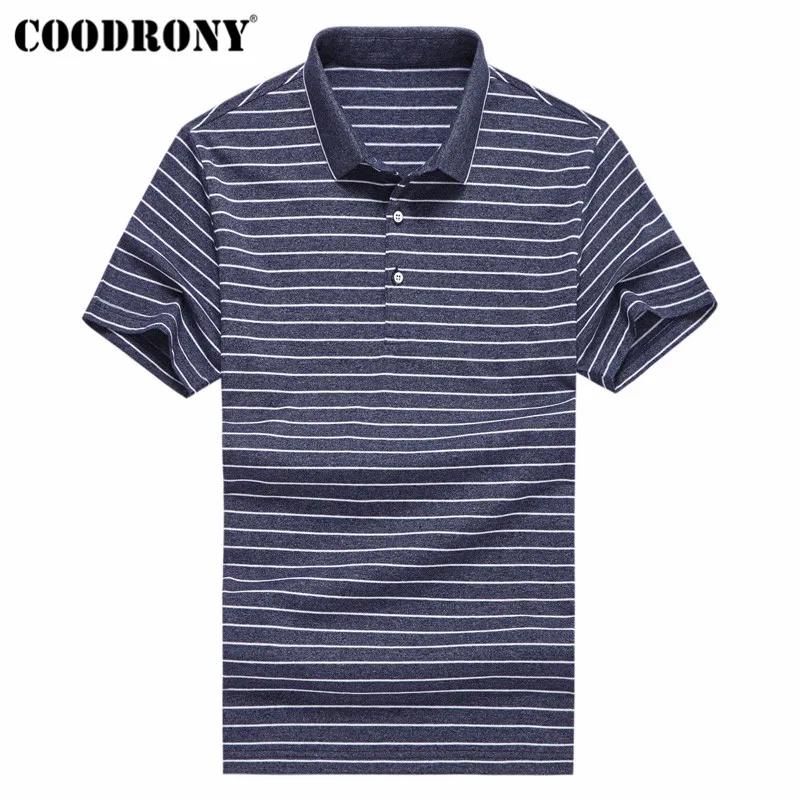COODRONY мужская полосатая футболка с коротким рукавом S95068 | Мужская одежда