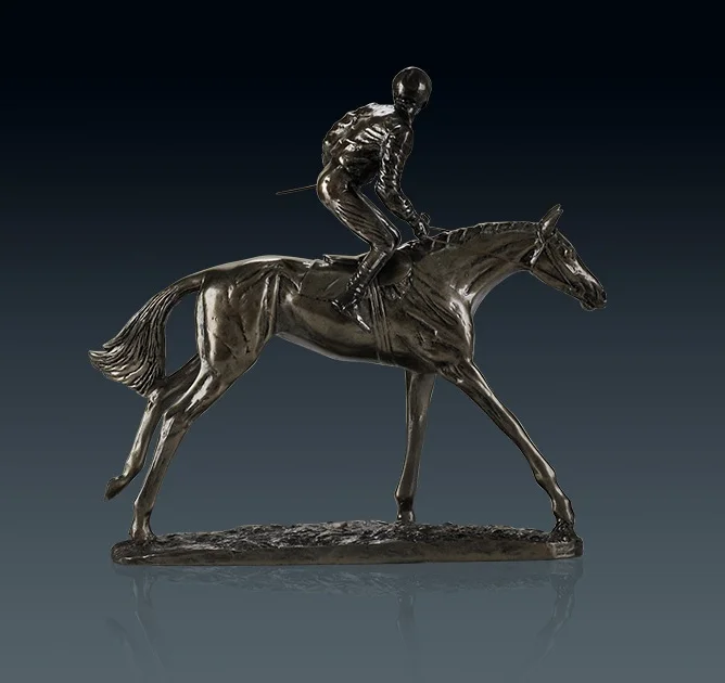 Статуя лошади гонщика ручной работы из смолы и меди|gifts and crafts|gift giftsresin sculpture |