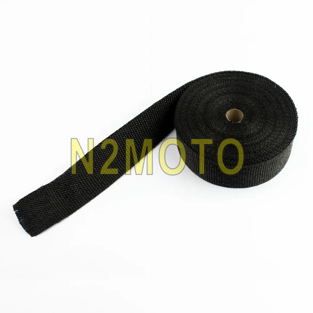 Черный стекловолокно 15 метров глушитель выхлопной трубы рулон деформации 1000F