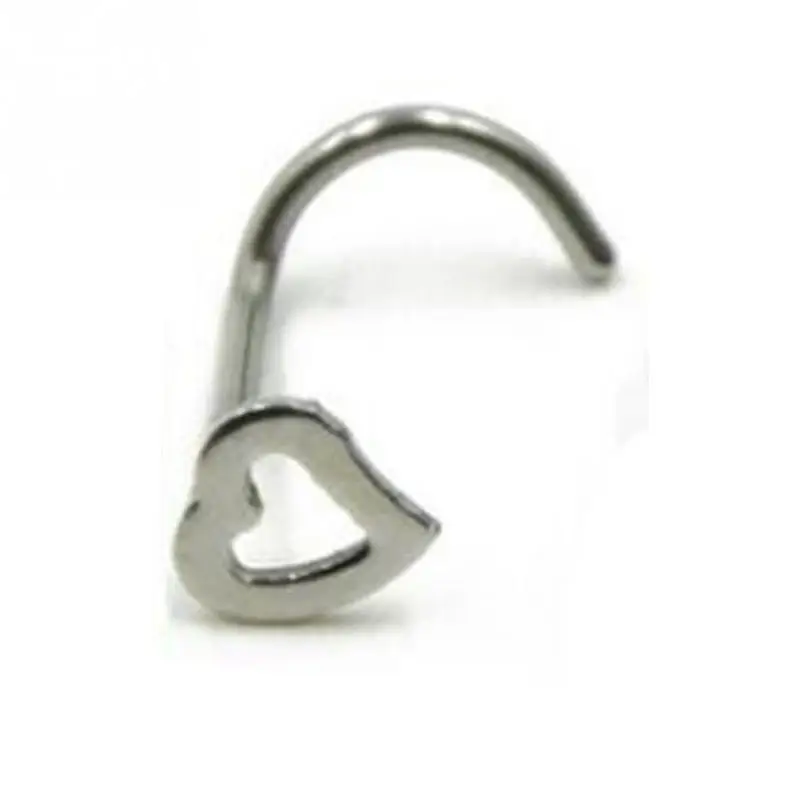 2018 New Fashion Nose Rings Stainless Steel Crystal Heart Multicolor Studs Hooks Body Piercing Faux Nariz Percing Jewelry | Украшения и