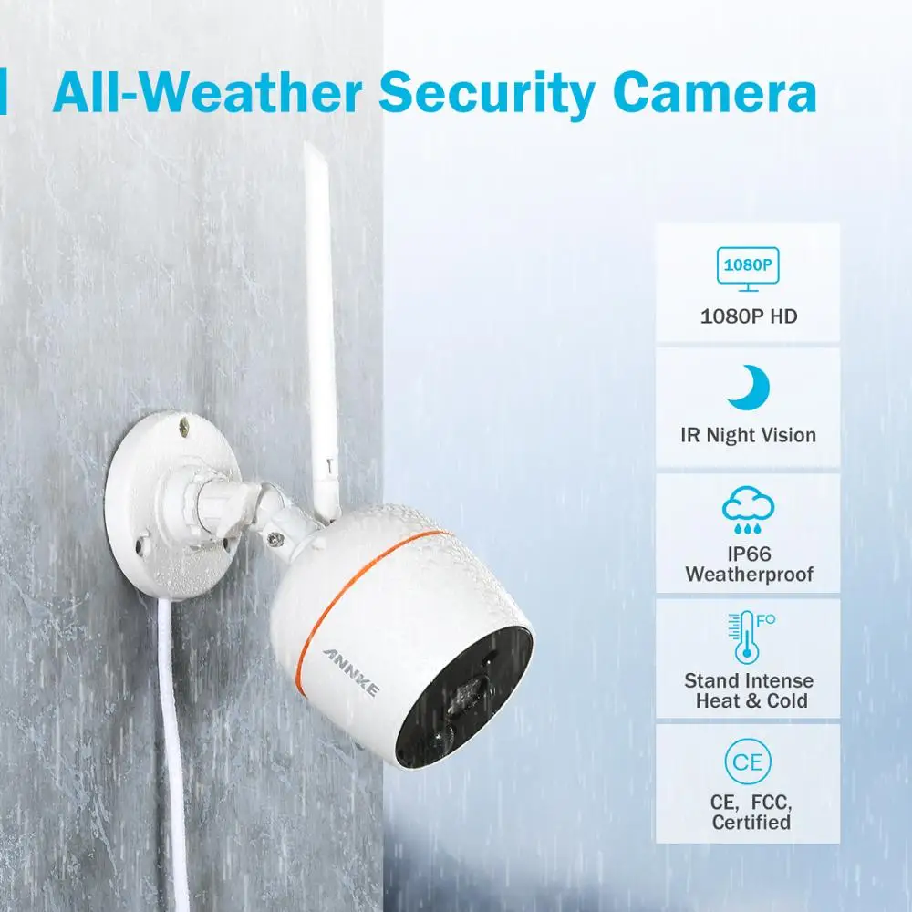 ANNKE 1 шт. FHD 1080P Беспроводная ip-камера уличная влагостойкая PIR Дефлекция движения CCTV