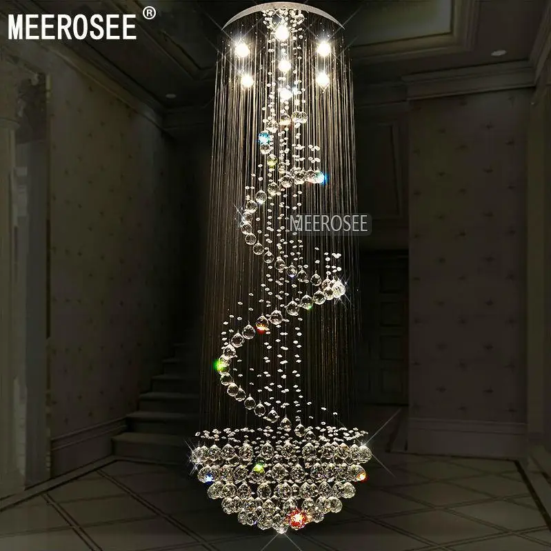 

Long Size Crystal Ceiling Light Fixture Modern lustre de cristal light for Lobby, staircase, stairs, foyer cystal Stair Lighting