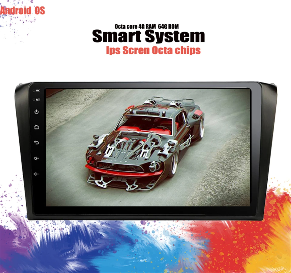 Автомобильный мультимедийный dvd плеер 9 дюймов 6 + 128 ГБ android 10 0 для Mazda 3 Mazda3 2004