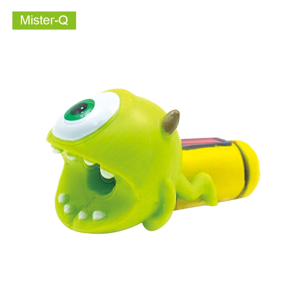 Mister Q CHIPAL милый мультфильм укусов USB кабель протектор iphone сматывание кабеля Chompers шнур животное укуса держатель телефона Органайзер защита - Цвет: Mister Q
