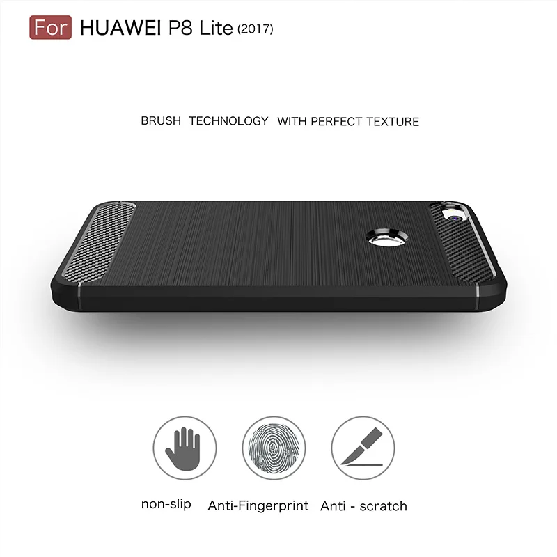 Bili-fox Silicone Case for Huawei P8 Lite Phone Cover Coque For Luxury Slim Soft TPU Carbon Fiber Texture Anti-knock | Мобильные