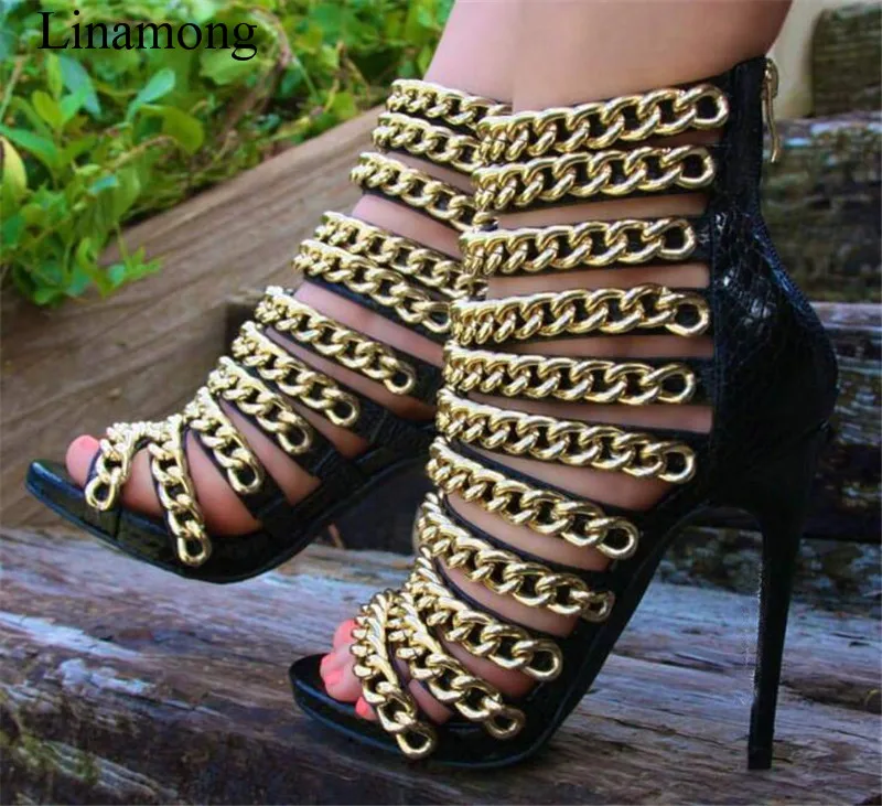 

Hot sell Simple Women New Fashion Sandals gold mental decorated Sandals casual Style with ziper Women Sandals