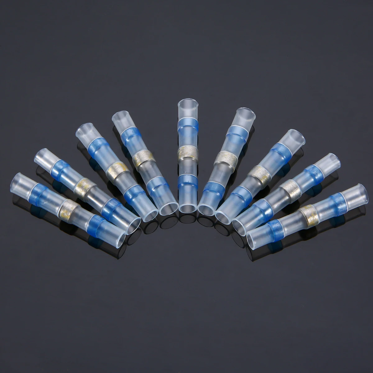 50pcs 16-14AWG Wire Crimp Connectors Blue Splice Connector Waterproof Solder Heat Shrink Sleeve For Automobile Applications