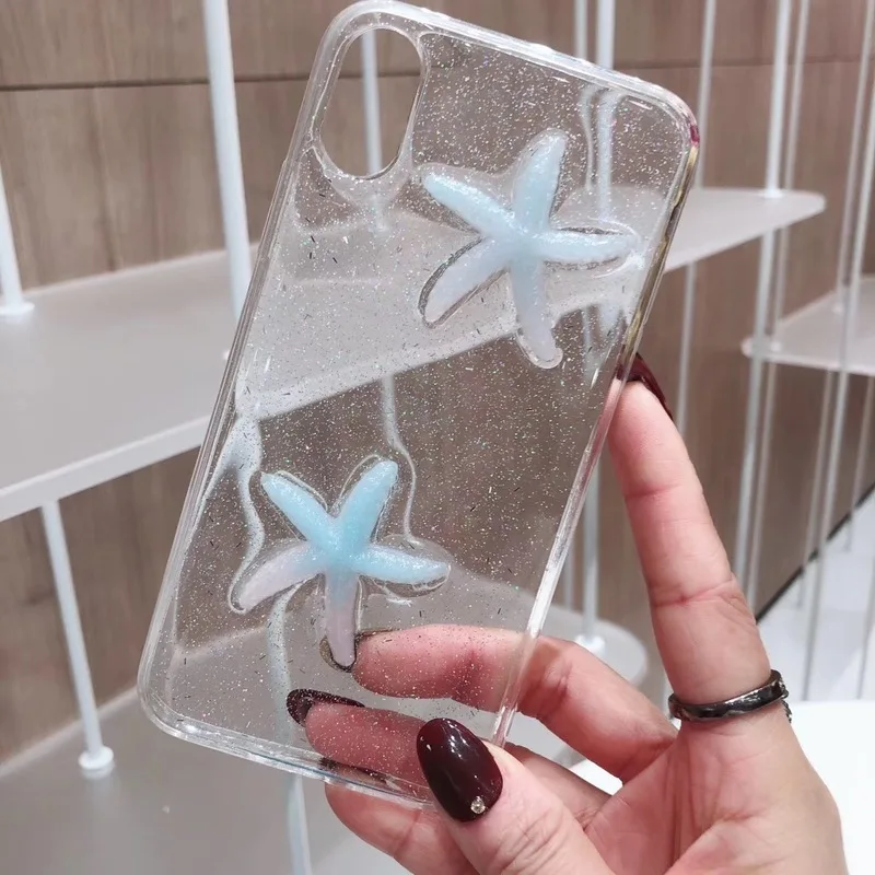 Эпоксидные блестки Starfish чехол для iPhone X 7 6 XS XR MAX 8 прозрачный мягкий из ТПУ 6S Plus |