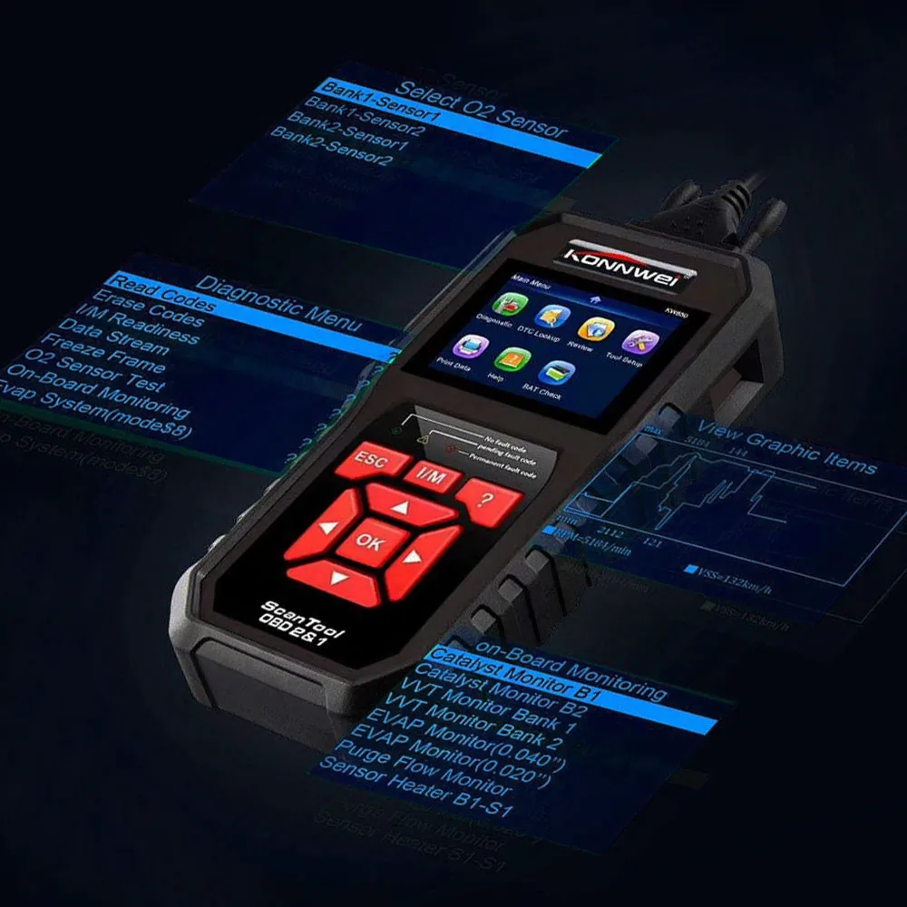 KONNWEI KW850 Автосканер OBD 2 OBD2 автомобильный сканер многоязычный автоматический