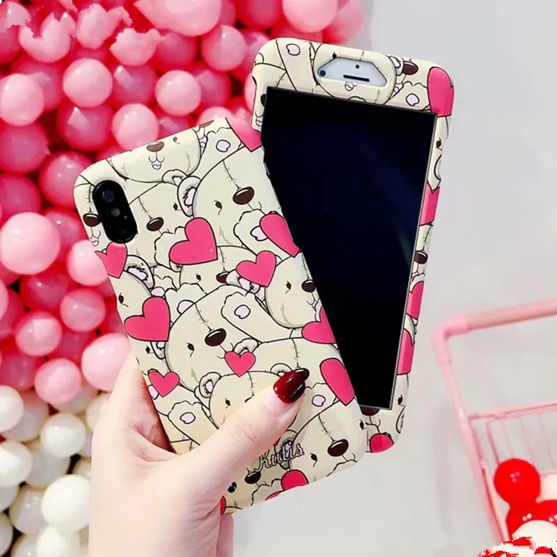 FTAIDKJ 360 Degree Full Protection Luminous Case For iPhone X XS Max 7 6 6S 8 Plus Cartoon Animal Floral Flower Hard PC Cover |
