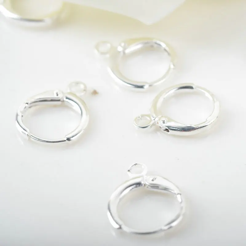 Silver Color 12 шт 12x14 мм 24K позолоченные серьги обруч для DIY Изготовление, поиск ювелирных изделий Аксессуары - Цвет: Silver Color