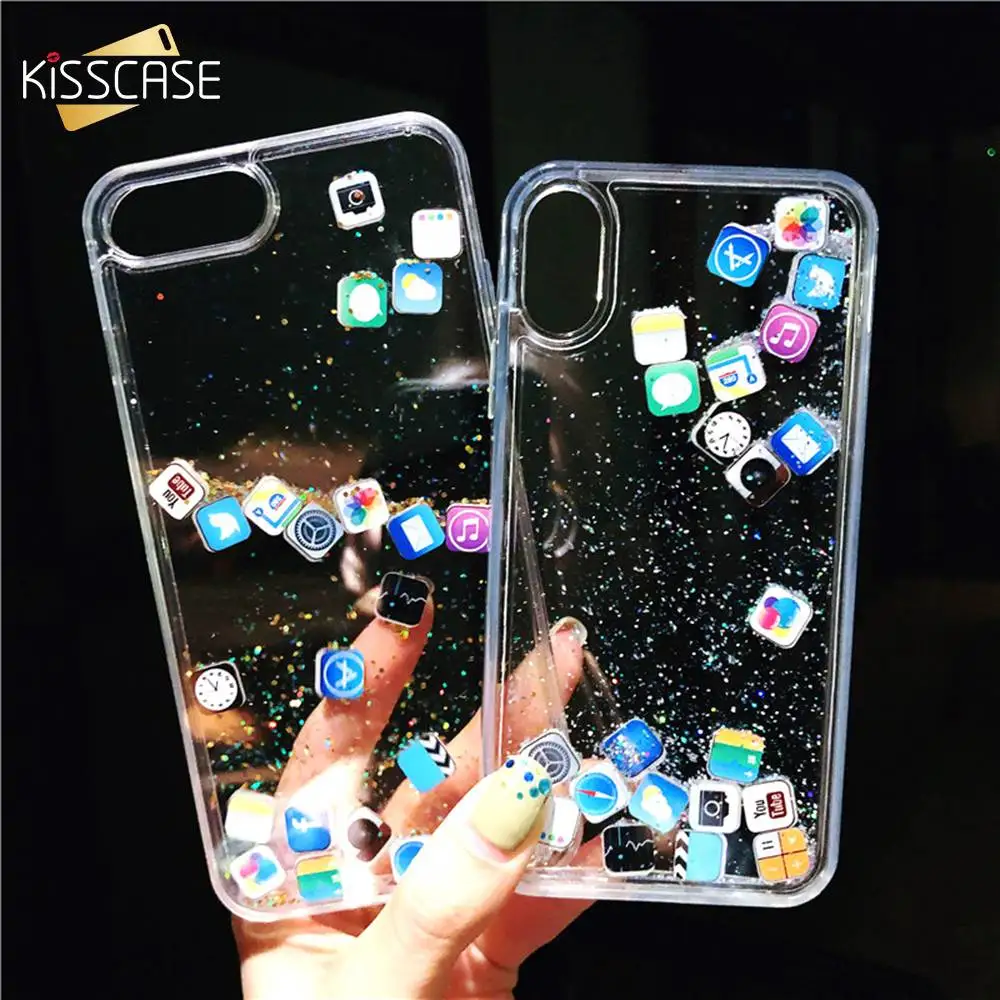 KISSCASE Блестящий жидкий зыбучий песок чехол для телефона Apple iPhone 11 2019 X XR XS