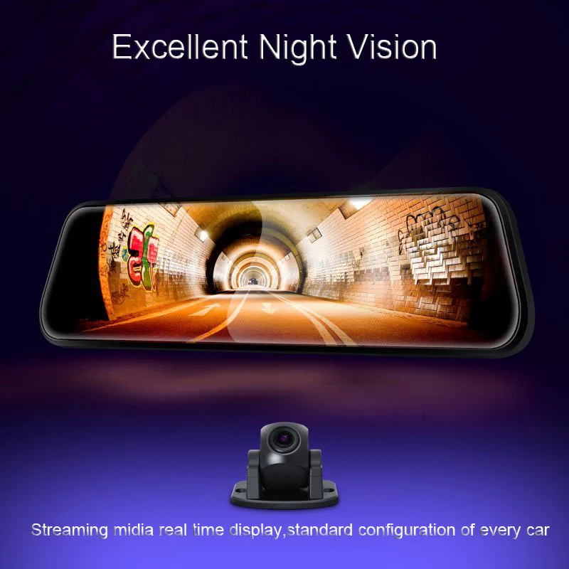 Зеркало заднего вида AXZONE V2 потоковое зеркало 10 дюймов камера видеорегистратор