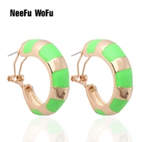 neefu wofu fluorescent green earring ring wholesale printed colorful snake large brinco printing oorbellen jewelry