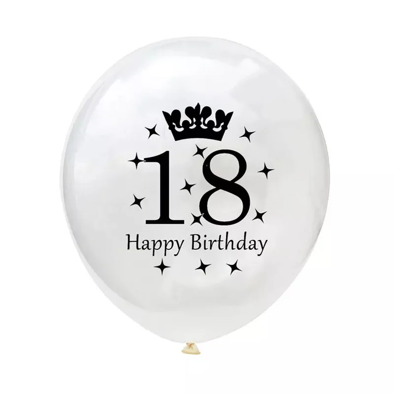 5 шт. 12 дюймов 18 21 30 40 50 60 Clear Crown С Днем Рождения Латекс конфетти шар 1st Baby shower