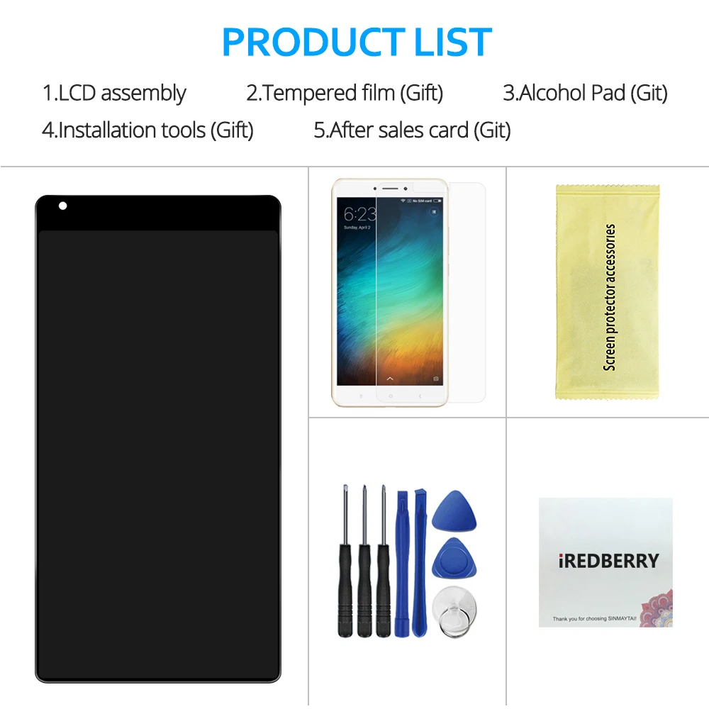 Черный/белый для Xiaomi mi x ЖК-дисплей кодирующий преобразователь сенсорного экрана в сборе с рамкой для 6," Xiaomi mi X Бесплатные инструменты