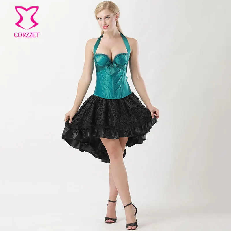 Океан детские зеленые атласные с лямкой на шее пуш ап корсеты и бюстье