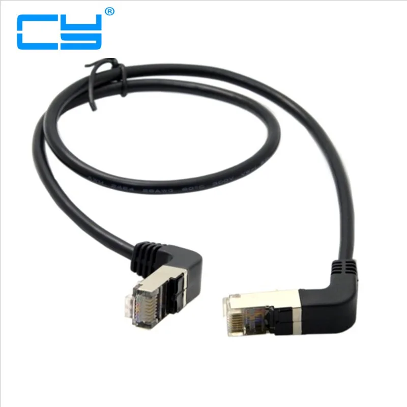 Двойной локоть вниз Угловой 90 градусов 8P8C FTP STP UTP Cat 5e Lan Ethernet сетевой патч-корд