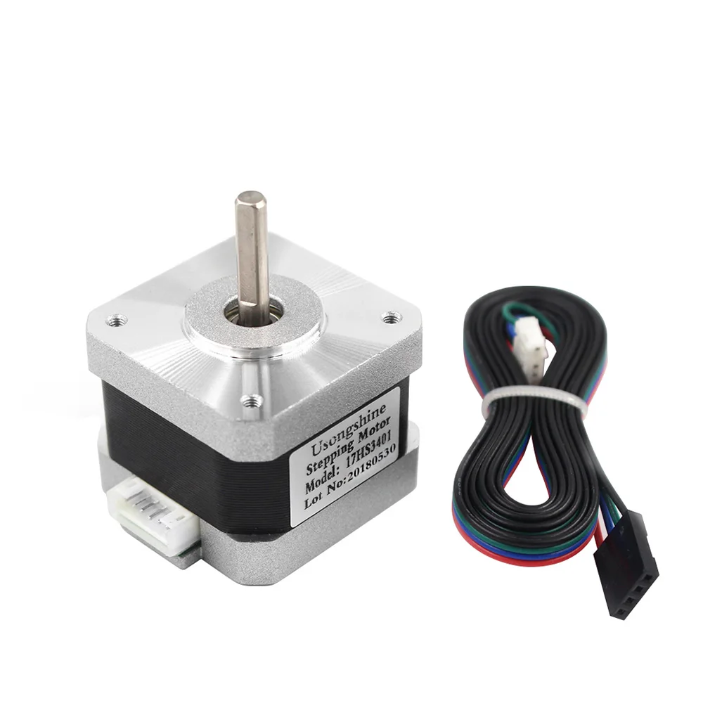 3pcs. Nema17 motor17HS3401 с 4мя фазами, Nema 17(Национальная ассоциация владельцев электротехнических предприятий) шаговый двигатель 42 двигатель 42bygh 1.3A, сертификация CE, ROSH, ISO для станков с ЧПУ лазерной и 3D принтер