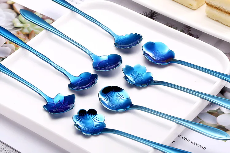 Фото Простой красочный цветок кухня Cherry ложка с узором в виде цветов Ложка для Простой красочный цветок кухня Cherry ложка с узором в виде цветов Ложка для