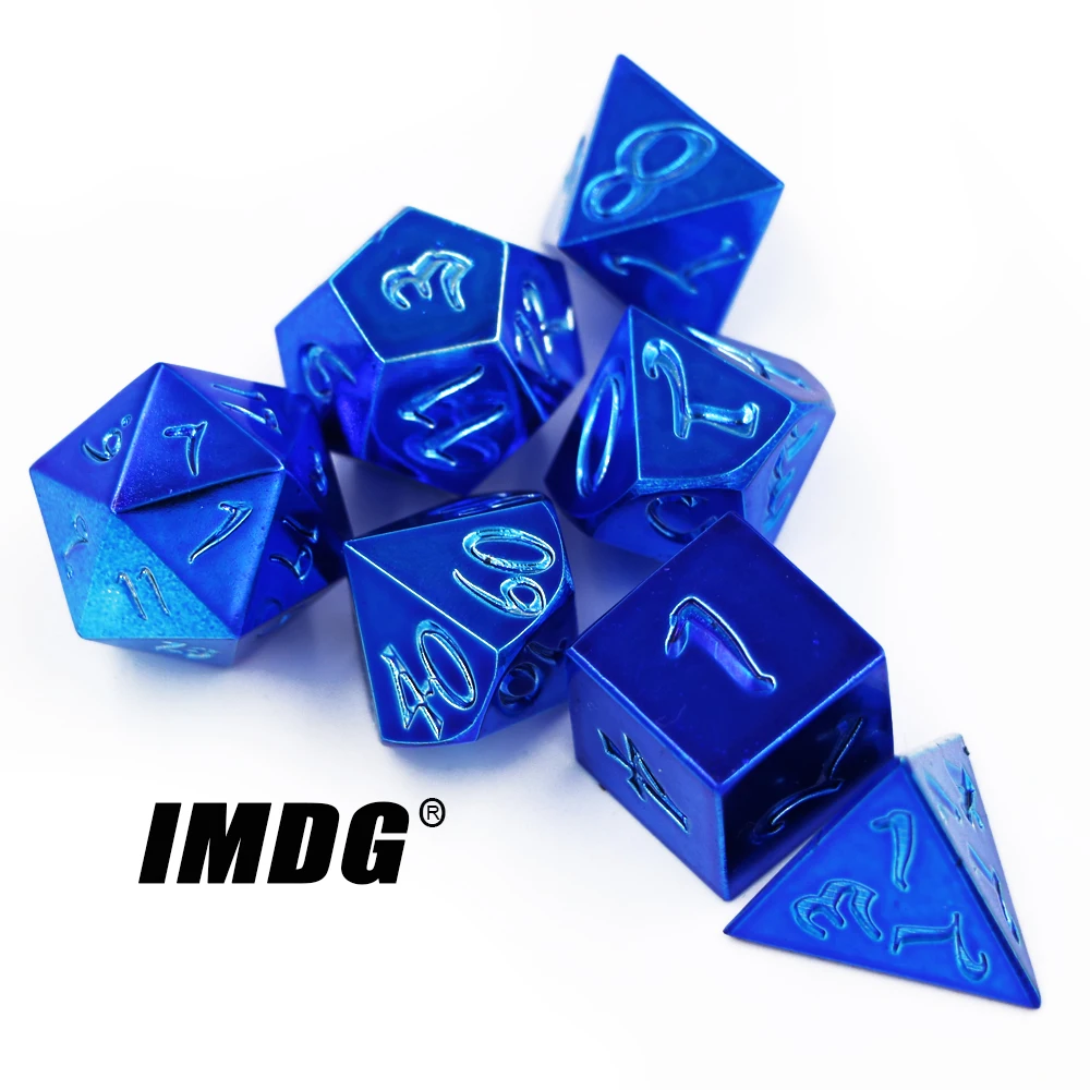 IMDG 7 шт./компл. креативные RPG игровые кубики многогранные металлические DND большой