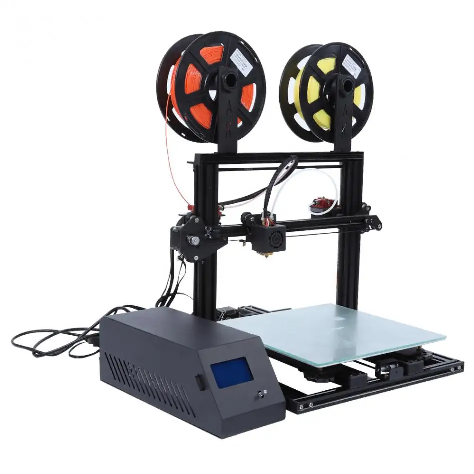 Двойной Экструдер 3d принтер двухцветная печать 3d принтер DIY набор Быстрая 100 мм/сек. 0,4 мм диаметр сопла 3d принтер высокого качества