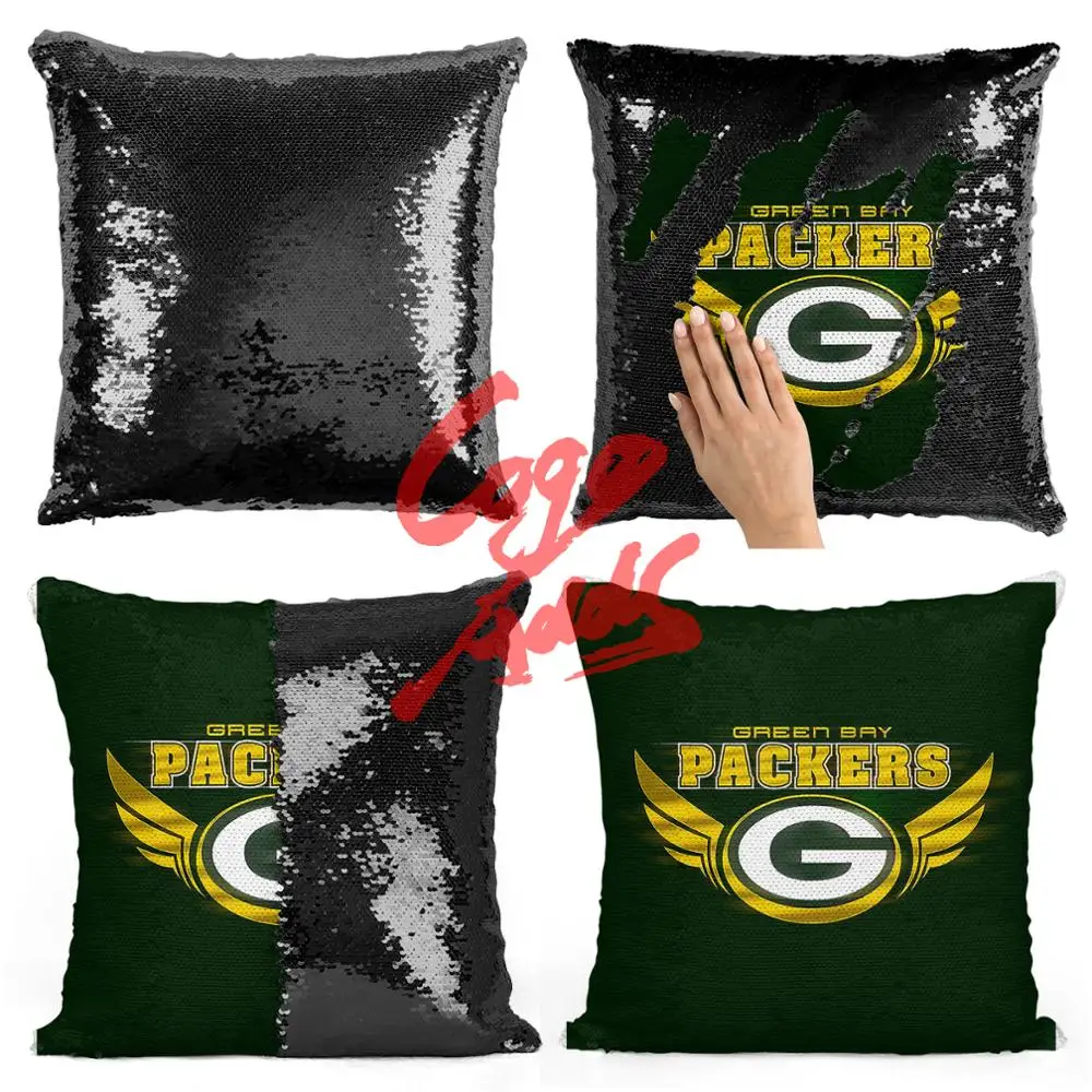 Green Bay Упаковщики декоративные Пледы Подушки обратимая Русалка Подушка с блестками чехол Прямая поставка