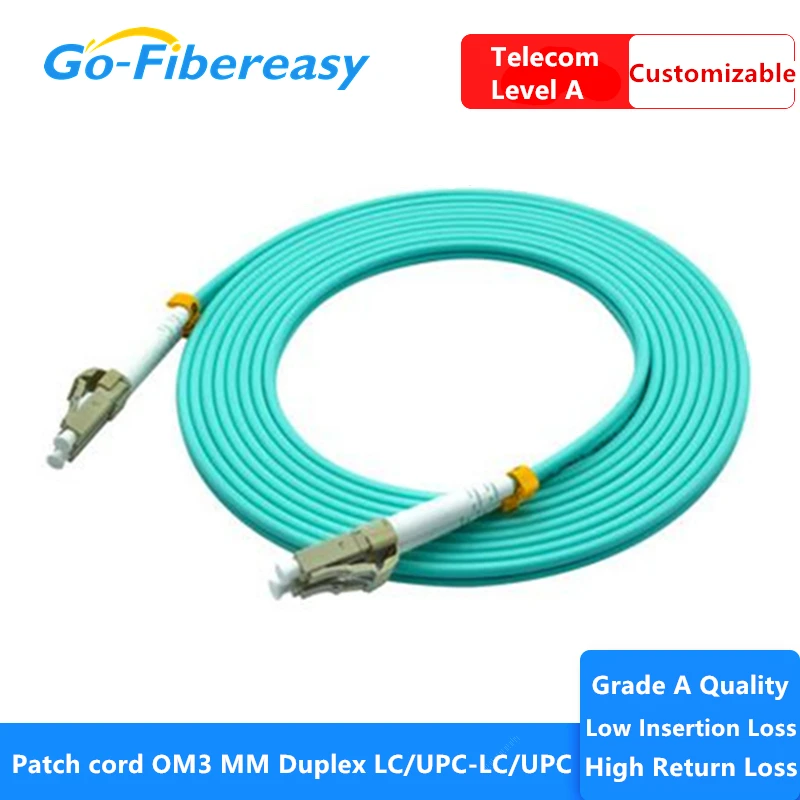 

50 шт./лот LC-LC Fiber optica ftth патч-корд 10G OM3 многорежимный дуплексный волоконно-оптический патч-кабель 1 метр