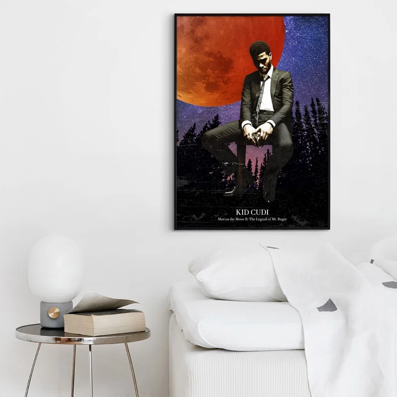 Kid Cudi - Man on The Moon Album Pop Music cover Star Poster Canvas Prints Wall Art For Living Room Home Decor | Дом и сад