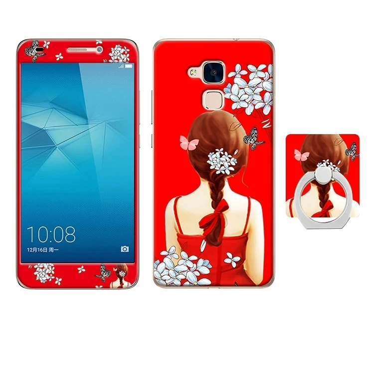 Мультяшный чехол для huawei Honor 5C, чехол с кольцом на палец, мягкий силиконовый чехол для huawei Honor 5C GT3, чехол из закаленного стекла - Цвет: 19