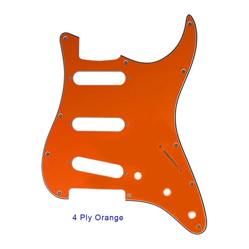 4 ply orange Pleroo 11 Отверстие под винт Гитара накладку для США/Мексика Fender Stratocaster Стандартный SSS St к царапинам плиты с винтами мульти - Цвет: 4 ply orange