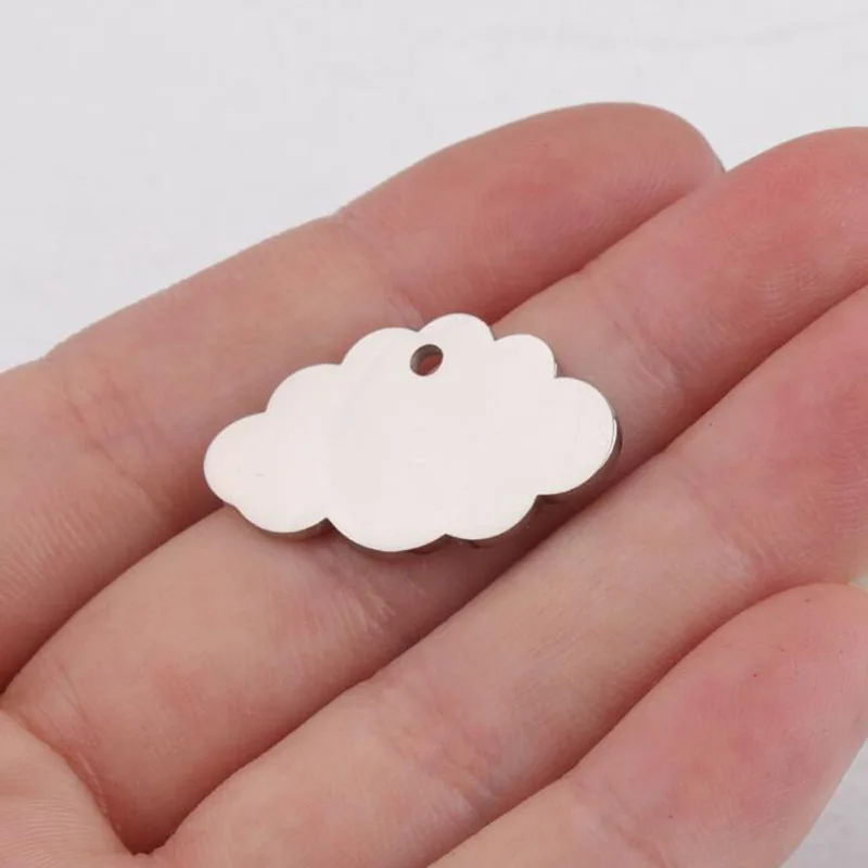 10 шт./лот зеркало из нержавеющей стали полированное милое облако подвески для