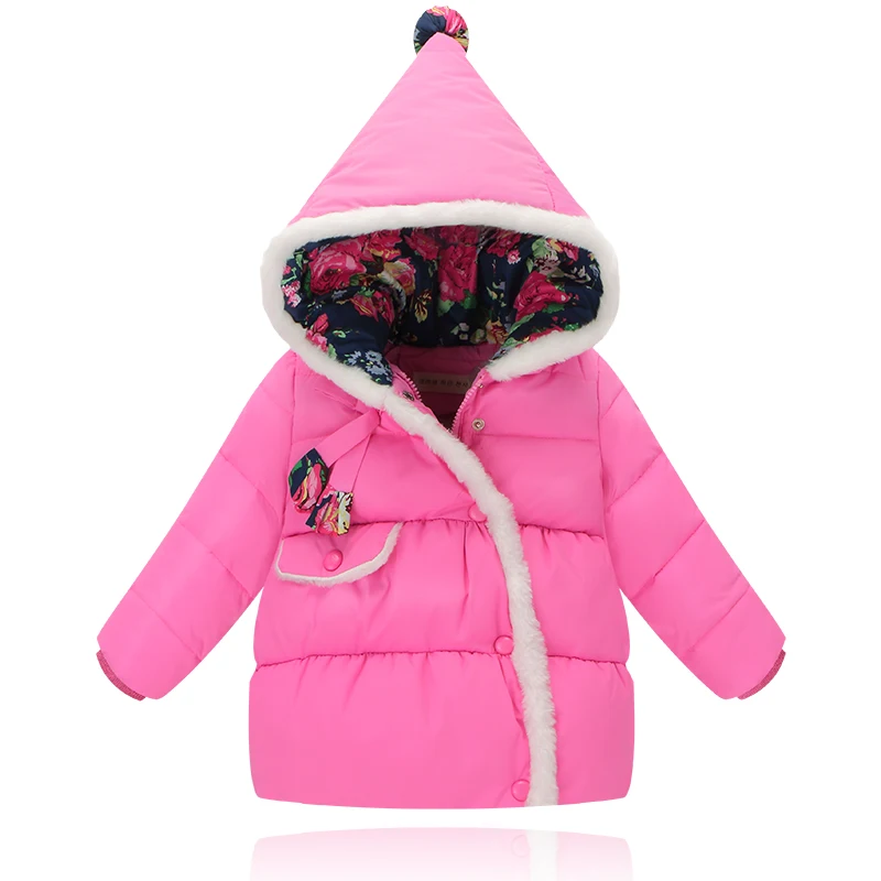 Детская теплая одежда для девочек цветы пуховая куртка| |