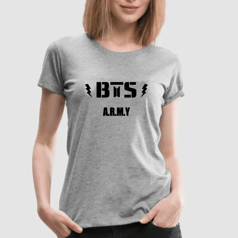 Kpop BTS армейская Футболка женская повседневная с буквенным принтом Jungkook Jimin Suga J-Hope