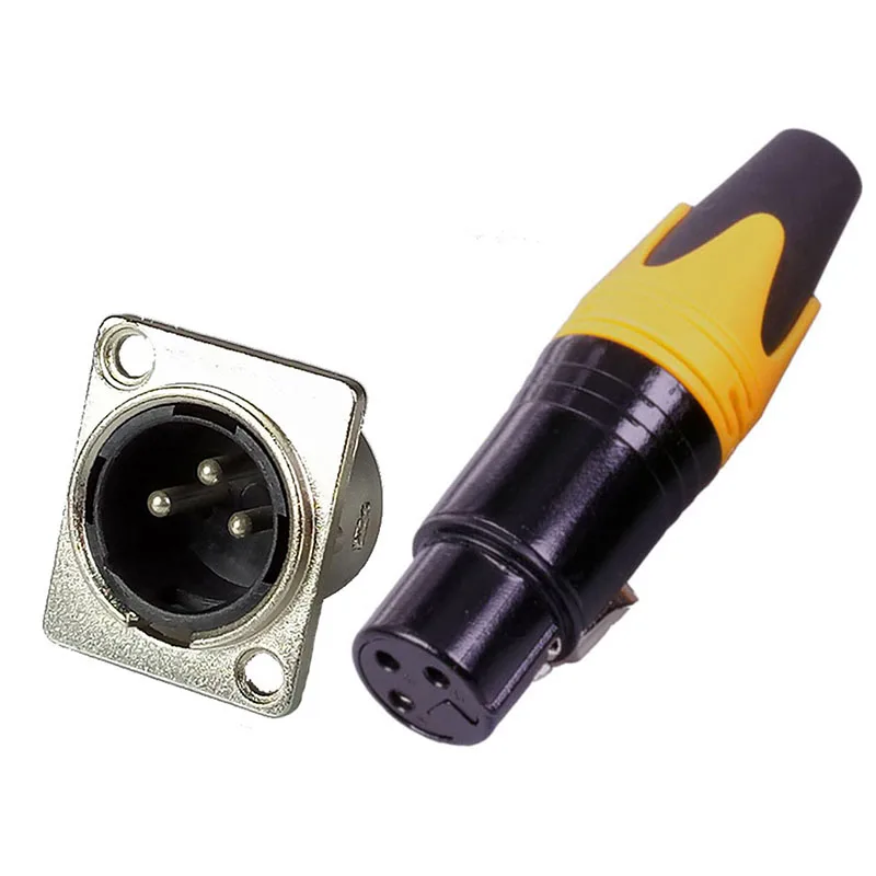 1 комплект/2 шт. 3 Pin XLR разъем 1 шт. штекер Панель Крепление Шасси+ 1 шт. гнездо в комплекте микрофонный разъем адаптер