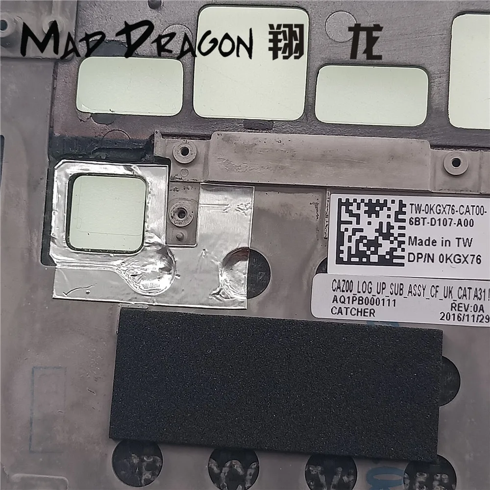 MAD DRAGON брендовый Сменный Чехол для ноутбука UK palmtrest верхняя крышка для Dell XPS 13 9350 9360 с отверстием для отпечатков пальцев-KGX76 0KGX76