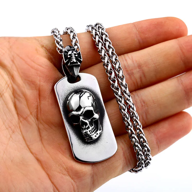 Beier 316L знак черепа из нержавеющей стали Мужская подвеска, ожерелье панк Рок маленький крест высокого качества ювелирные изделия LLBP8-441P