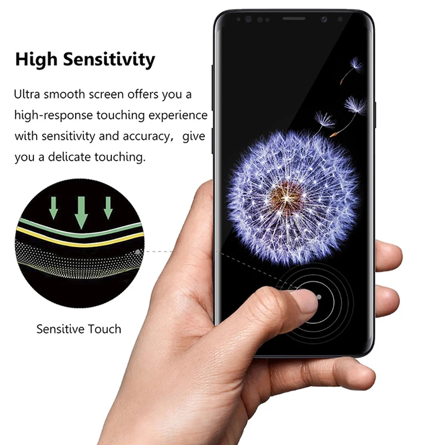 6D полный клей экран протектор для Samsung Note 8 S7 Edge Galaxy S9 S8 Plus чехол дружественное