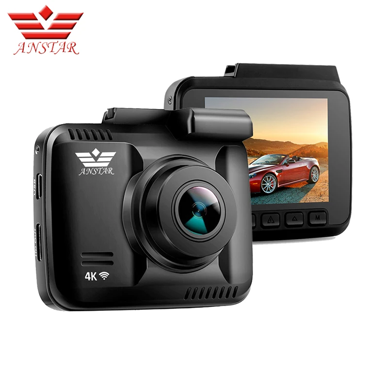 ANSTAR 4K Встроенный GPS WiFi Автомобильный видеорегистратор Регистраторы Dash Cam для