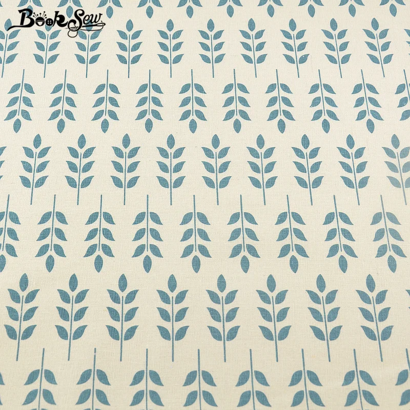 Booksew дизайнерская хлопковая льняная ткань с зелеными листьями для шитья скатерть