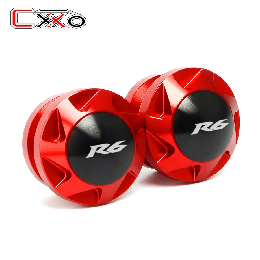 R6 Logo Red Подходит для Yamaha Yzf R1 R6 YZFR6 YZFR1 МОТОЦИКЛ маятник Swin arm слайдерные катушки стенд винты - Цвет: R6 Logo Red