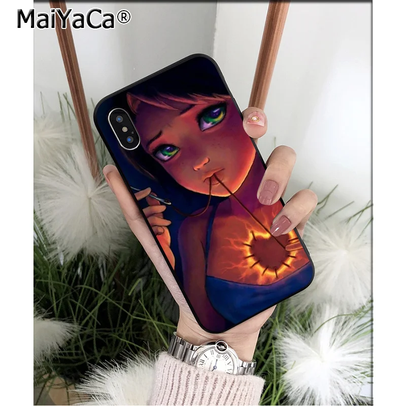 MaiYaCa черный мягкий чехол из ТПУ с разбитым сердцем для Apple iPhone 8 7 6 6S Plus X XS MAX 5 5S SE