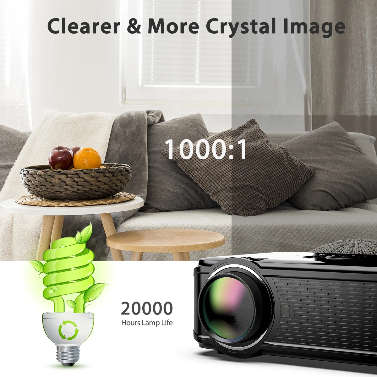 Excelvan BL-90 проектор портативный мини светодиодный 800x480 1080p 1000 люмен для домашнего кинотеатра с VGA HDMI USB SD AV интерфейсом