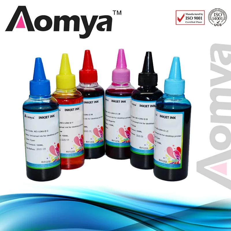 Aomya 6 цветов x 100 мл специальный набор для пополнения чернил совместимый с струйным