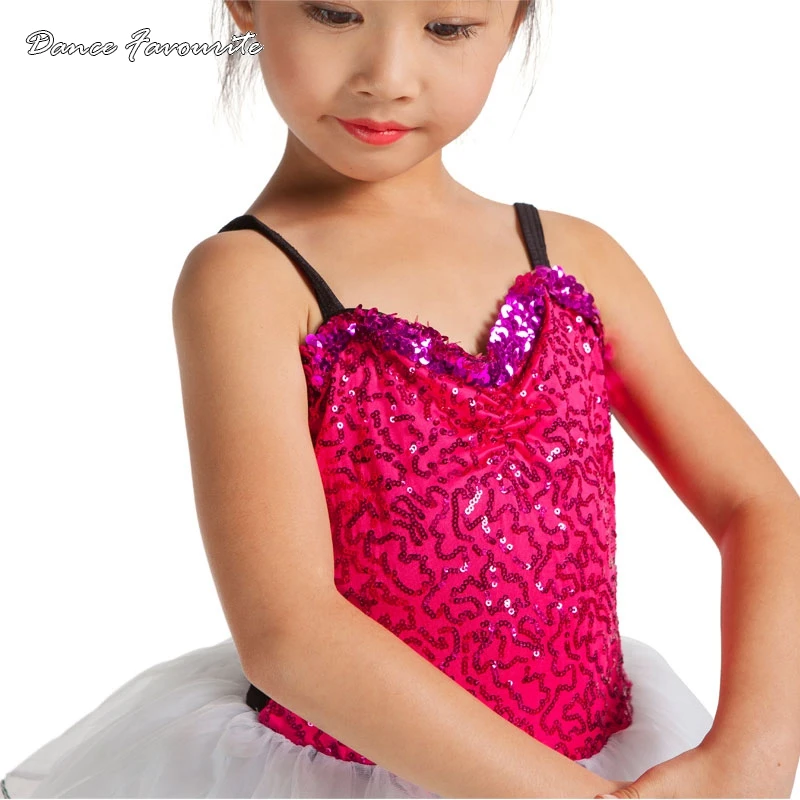 Dance Favourite Fuchsia sequin spandex top bodice dance costume tutu ballet girl stager performance 150801 | Тематическая одежда и