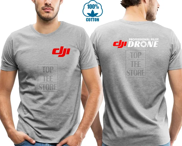 Летние Dji Профессиональный пилот Дрон Мужская хлопковая футболка Harajuku черный повседневный принт плюс размер S 3xl О образным вырезом футболки