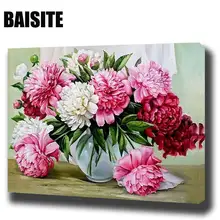 BAISITE DIY картина маслом в рамке по номерам цветы картины холст живопись для гостиной стены Искусство домашний декор E781