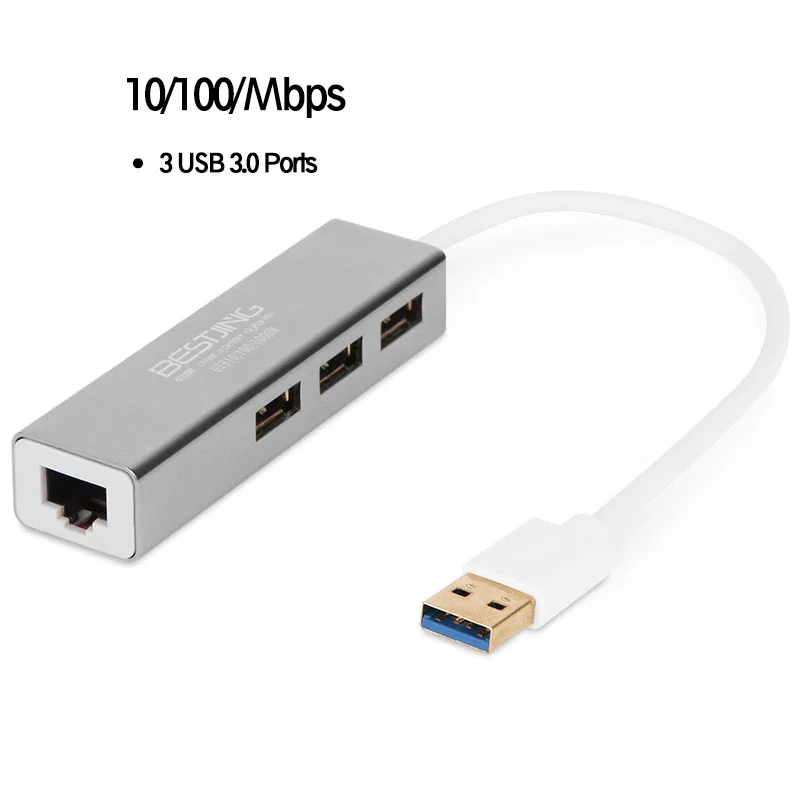 Bestjing 3 Порты USB 0 Ethernet Lan RJ45 сетевой адаптер многофункциональный концентратор